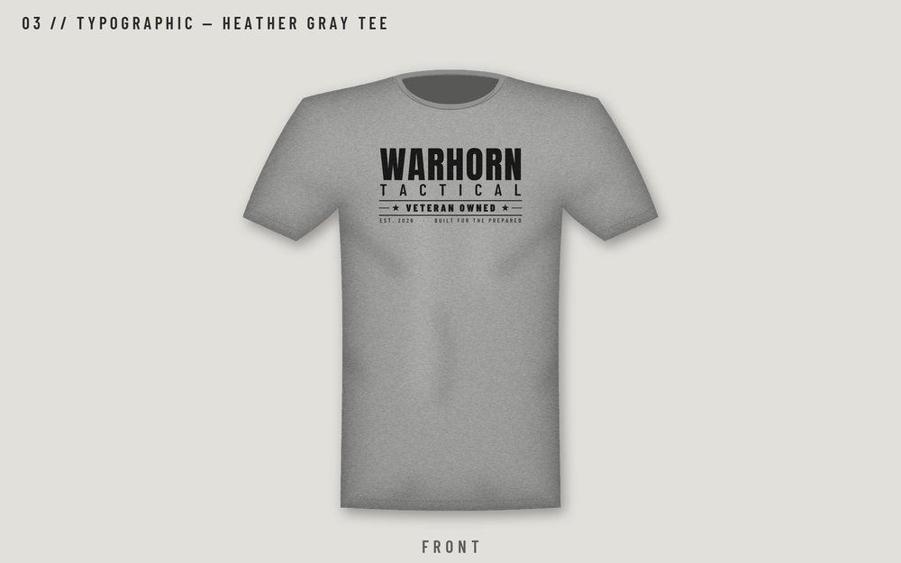 Typographic Tee - Heather Gray design mockup, front and back