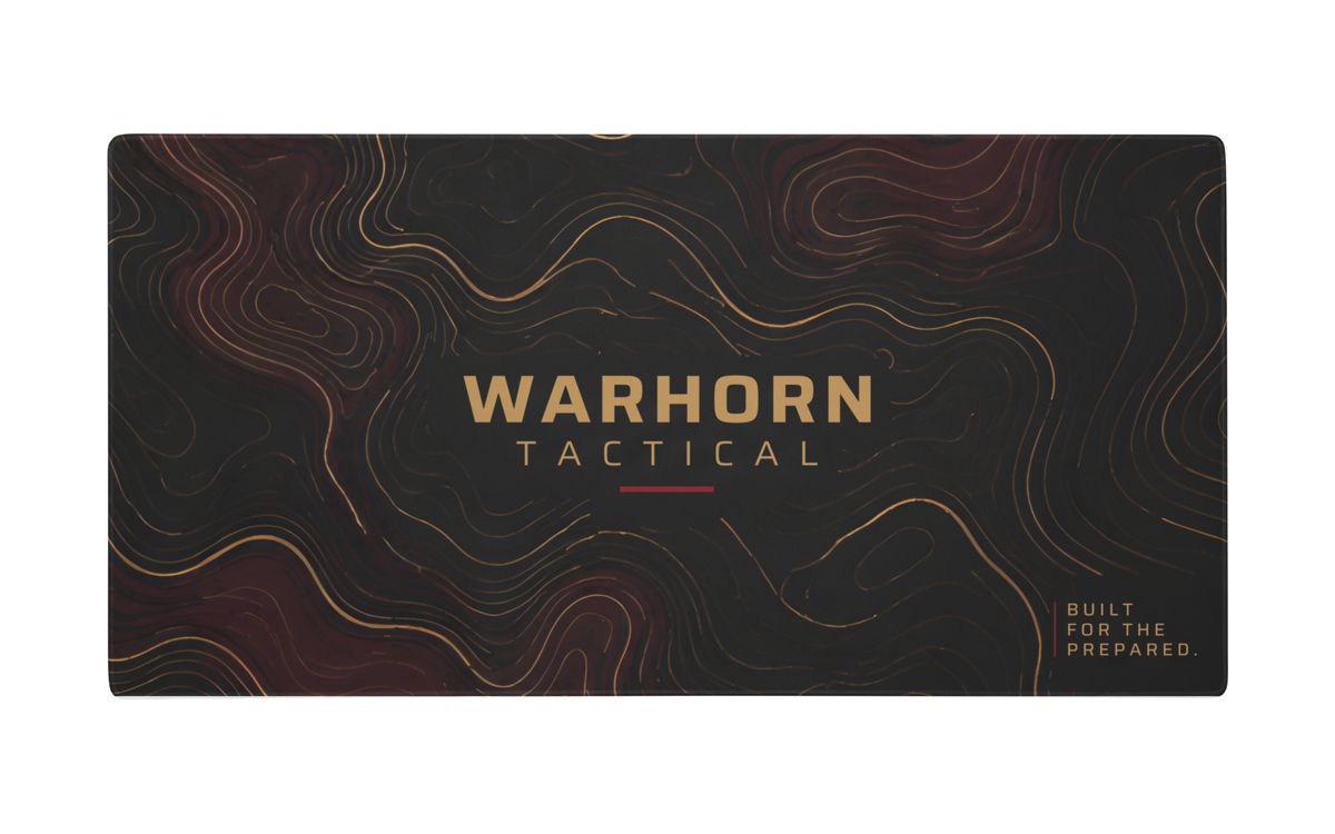 Contour Range Mat on a light background, angled photo of the printed mat